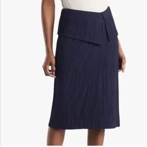NWT MM LAFLEUR Montgomery Pleat Jersey Pencil Skirt in Aegean Blue Size 0